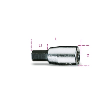 Beta 900ME 1/4 in Drive Hex Bit Socket, Metric 3 mm 009000503